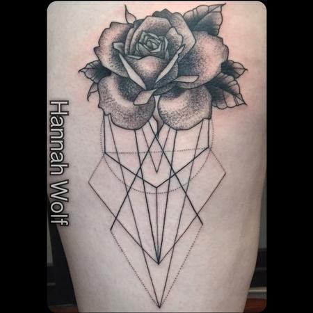 Tattoos - rose and geometric line work - 116299